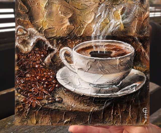 油絵 油絵 専用 2つのカップ 専用 2つのカップ