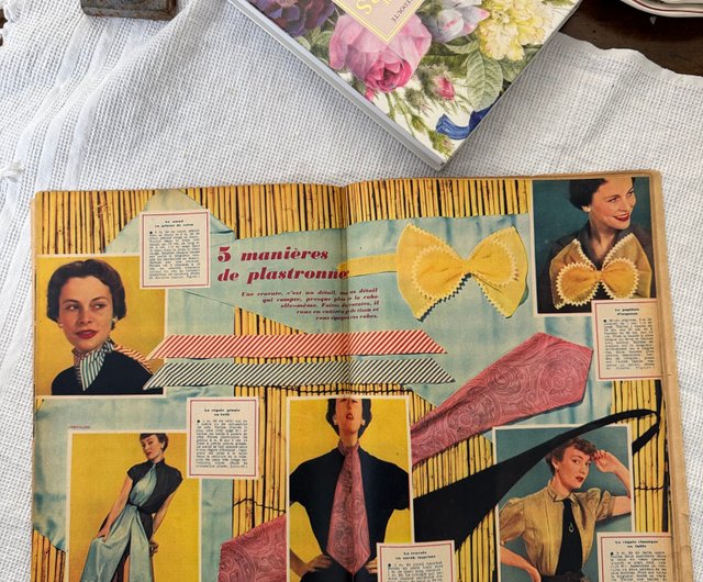 台湾 50138-希少なフランス1950年 ELLE ファッション雑誌 第236号 JSVS