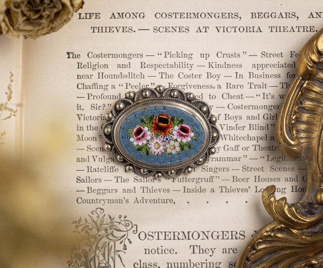 送料無料】台湾 イタリア製アンティーク マイクロモザイク伝統工芸