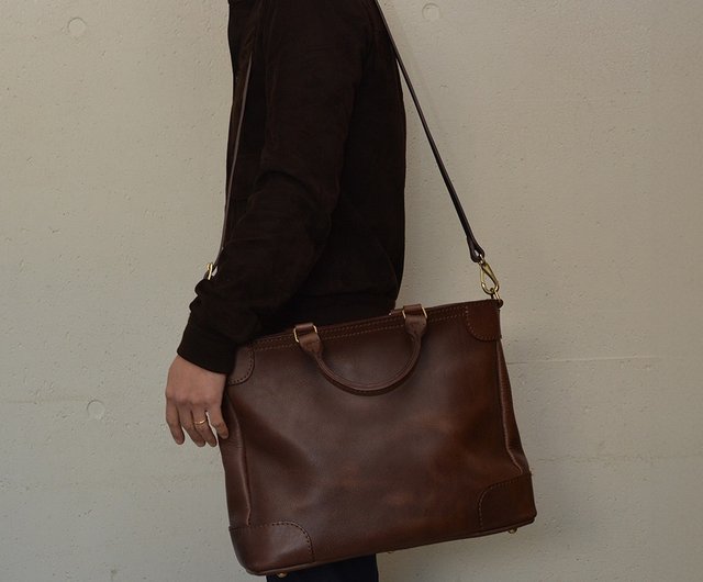 8%OFF】台湾 日本の職人による手作りレザー Organ 2WAYビジネス トート