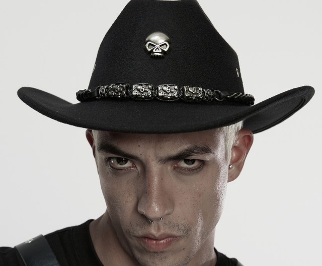 台湾 パンククロスロードデビルフェイクウールカウボーイハット