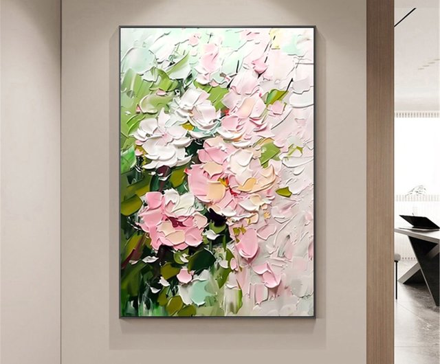 送料無料 20%OFF】夏の花手描き油絵/抽象画/オリジナル製品/装飾画