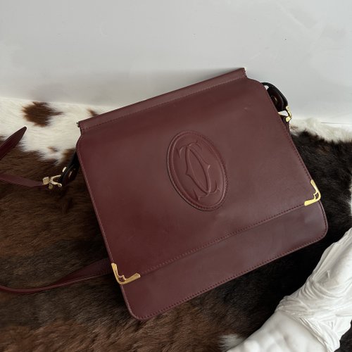 CARTIER カルティエ ヴィンテージ マストライン 両面ロゴ レザー