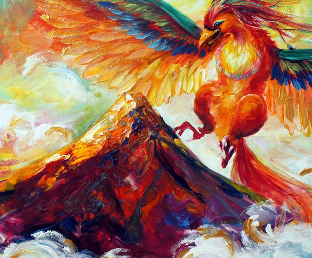 鳳凰の絵画】鳳凰 / 伝説 / 鳥 / 不死鳥 / フェニックス / 日本製 / 絵