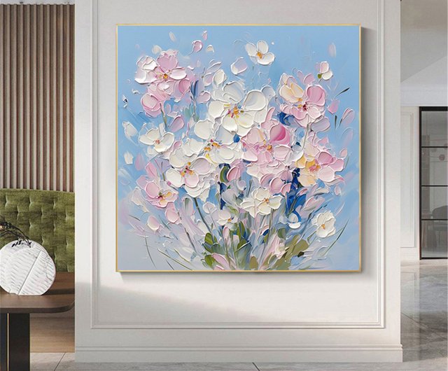 送料無料 20%OFF】花言葉手描きの花の装飾画の質感抽象画レストラン