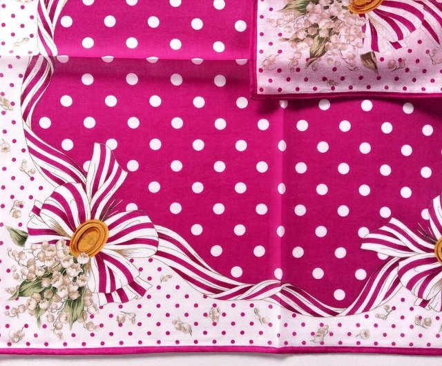 タイ クリスチャン ディオール ヴィンテージ ハンカチ スズラン 19 x