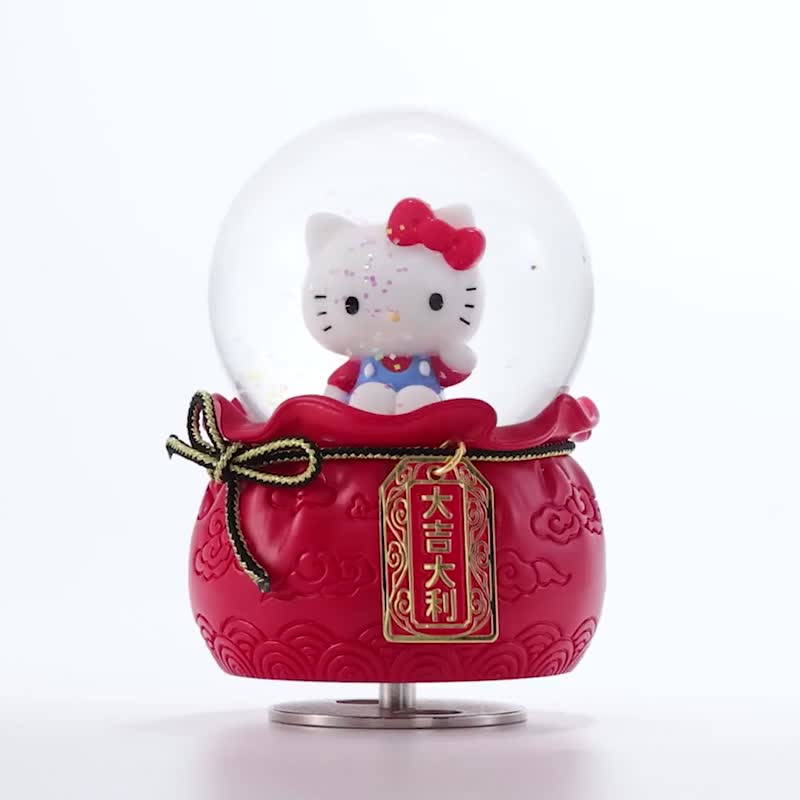 台湾 ハローキティ 幸運のお守り クリスタルボール オルゴール (レッド