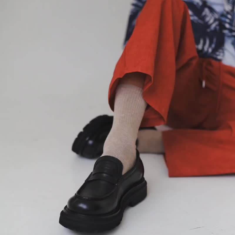 台湾 本革クラシック厚底ローファー - 156-22 dandy - Pinkoi