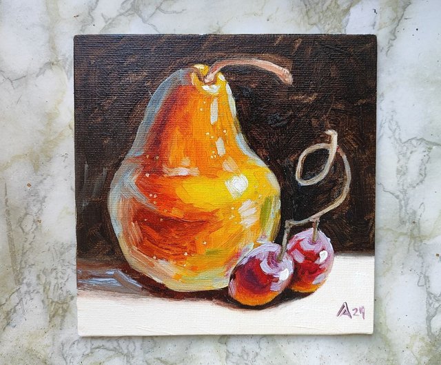 油絵 絵 絵画 インテリア 額付(白) uF6-061203 静物 果物 ぶどう 絵画