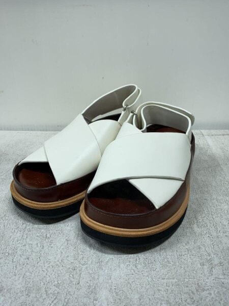 ENFOLD(エンフォルド) / レザークロスサンダル/36/WHT | 中古品の販売