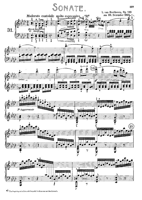 Piano Sonata No. 31 ピアノ - 楽譜 - カントリーアン, 無料楽譜