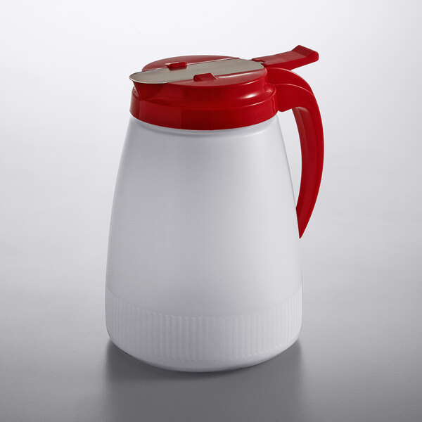 Vollrath 4748-02 Dripcut® 48 oz. Polyethylene Server with Red Top