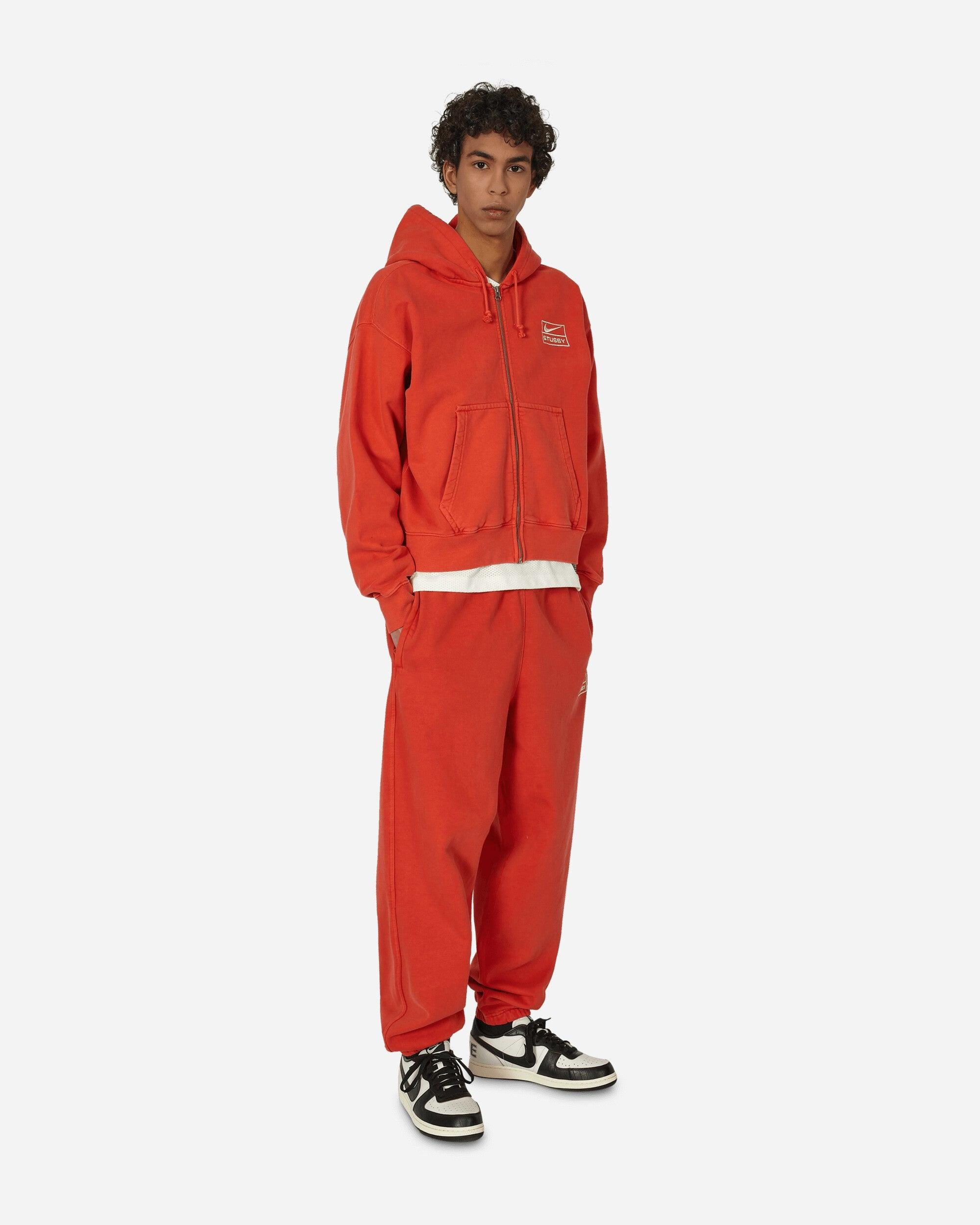 Nike Stüssy Full-zip Fleece Hoodie Habanero Red for Men | Lyst