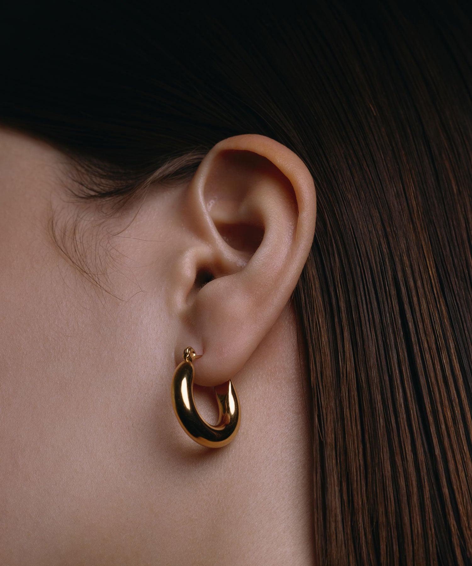 ゴールド]シンプルフープピアス