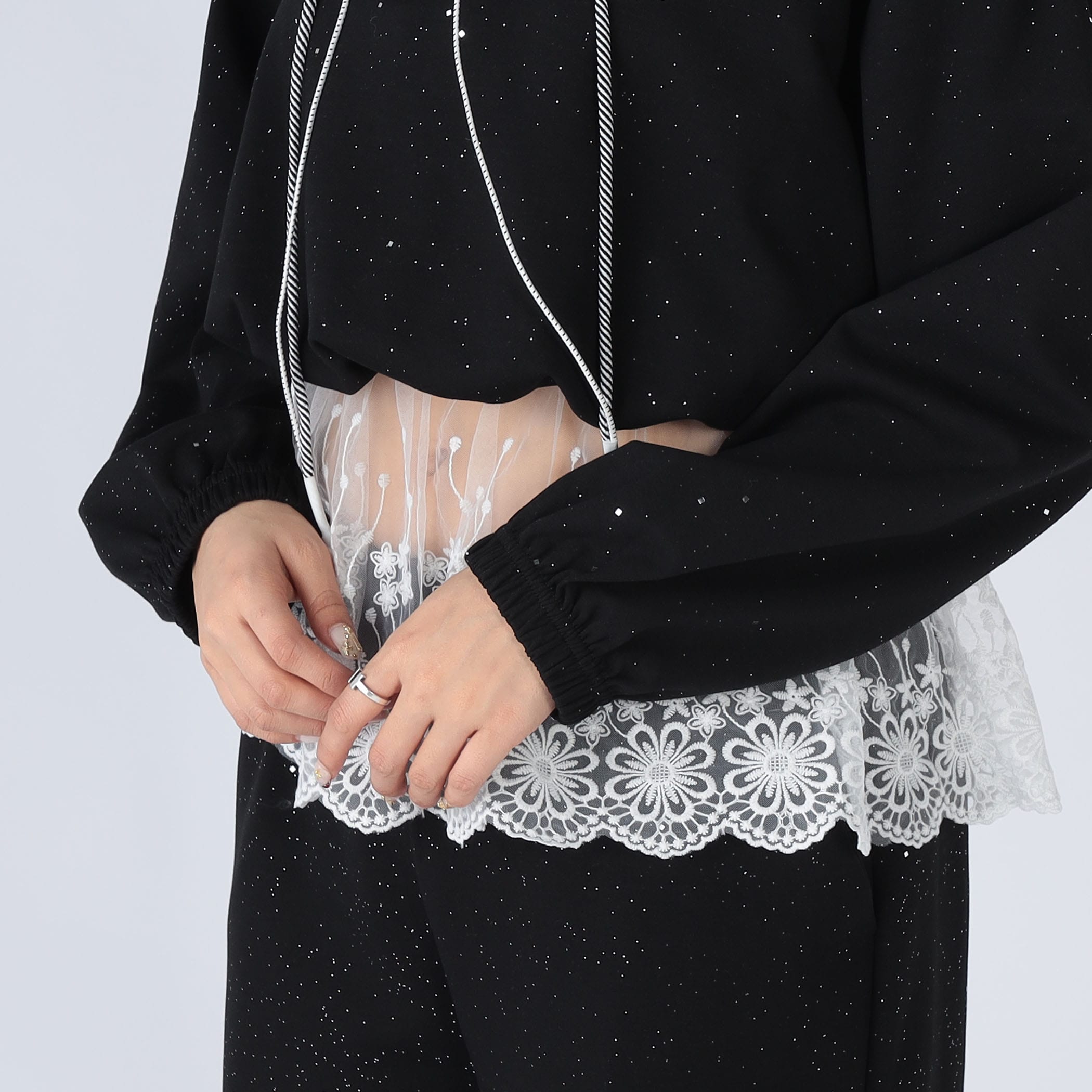 セットアップ レースドッキングハーフジップパーカー＆パンツSET