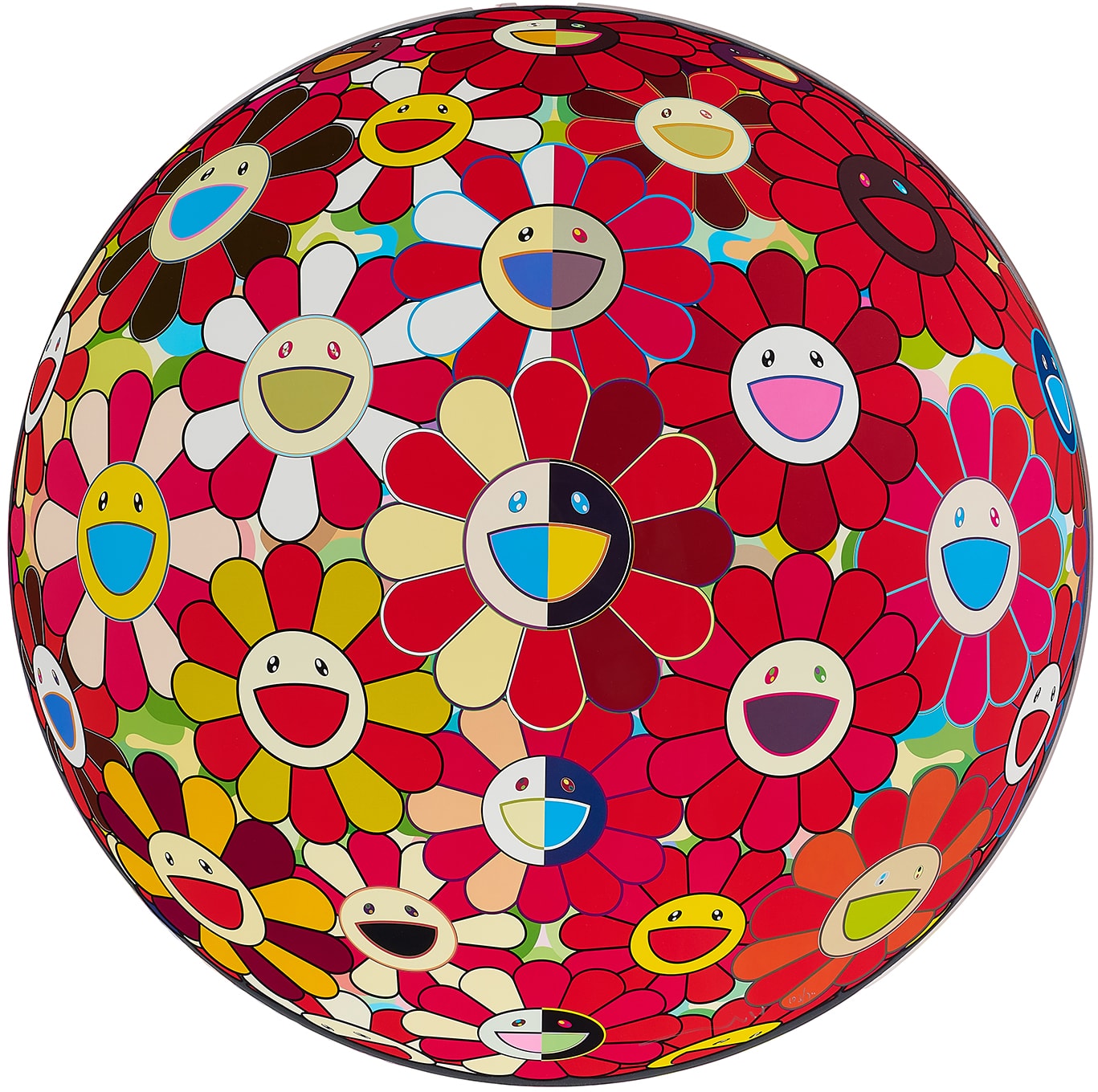 村上 隆 Takashi Murakami フラワーボール レッド (3D) 魔笛 | ONLINE