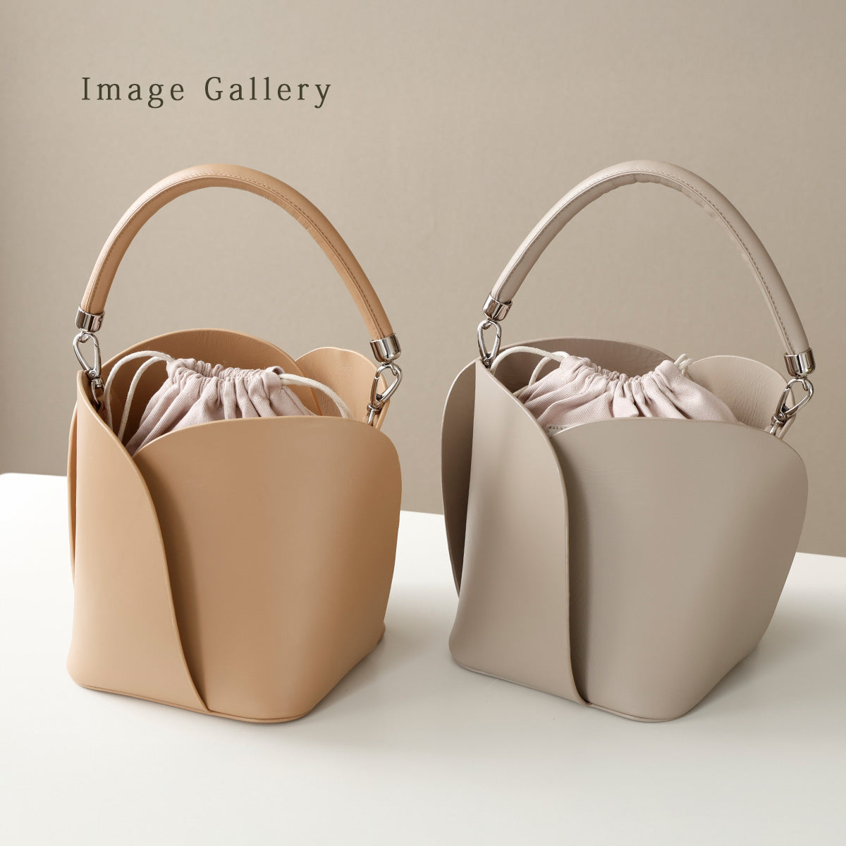 チューリップ型バッグ ショルダーバック ハンドバッグ 2way レザー