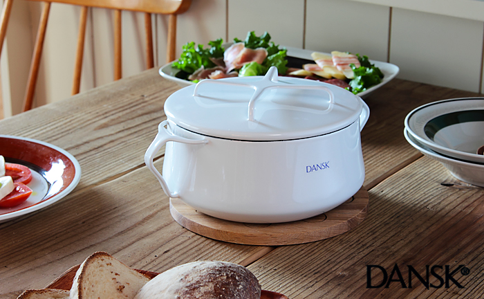 ダンスクDANSK ホーロー両手鍋キャセロール24cm 4L ラベンダー