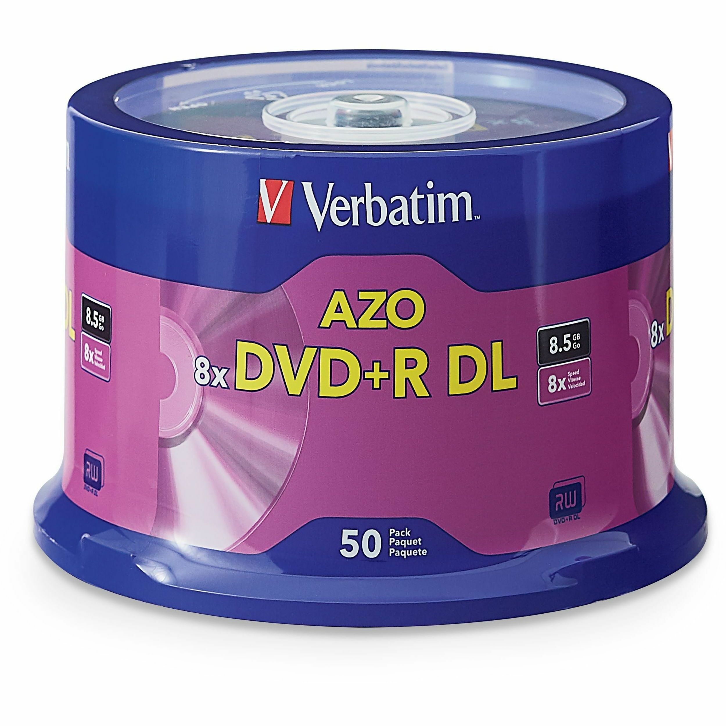 Verbatim DVD Recordable Media - DVD+R DL - 8x - 8.50 GB - 50 / Pack