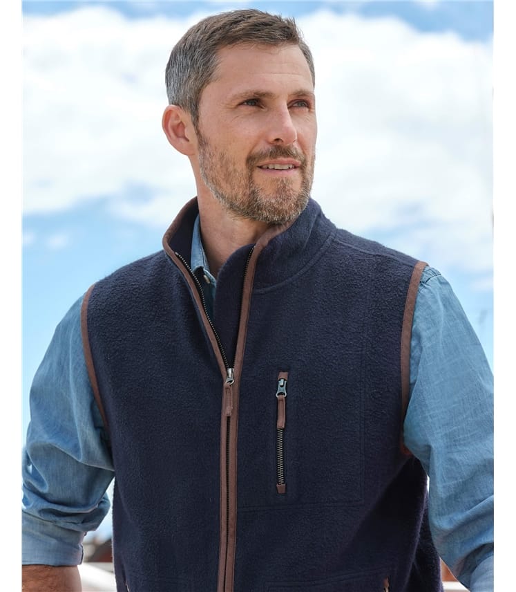 Navy | Fleece Vest | WoolOvers US
