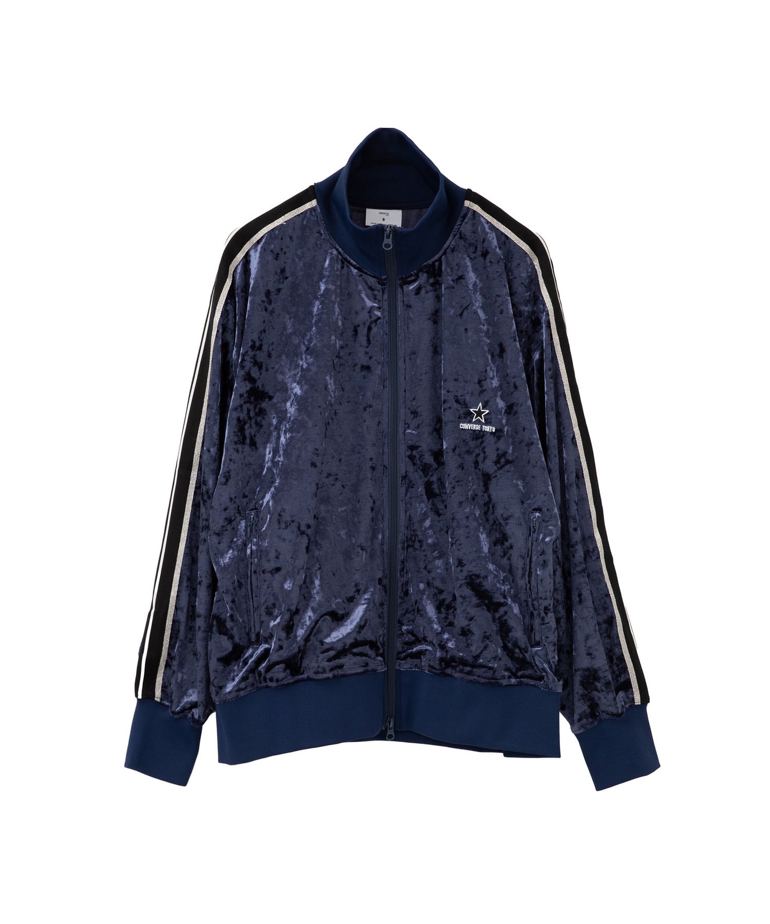 SIDE LINE CRASHED VELOR TRACK JACKET｜CONVERSE TOKYO (コンバース
