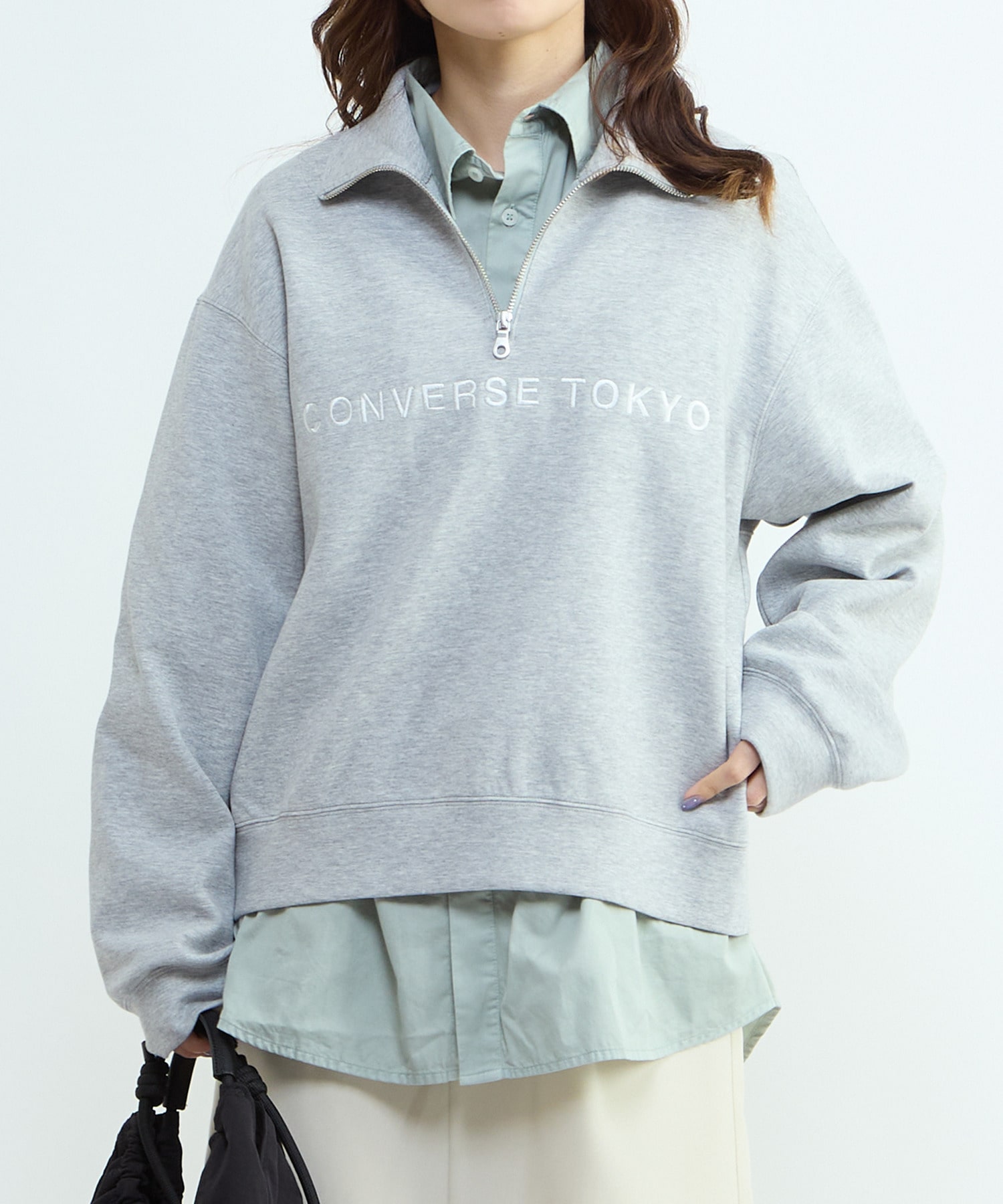 BACK STAR☆ HALF-ZIP LOGO SWEAT｜CONVERSE TOKYO (コンバース
