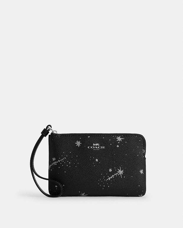 COACH® CH | Corner Zip Wristlet With Star Print