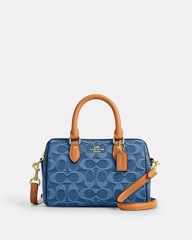COACH® PT | Mini Rowan Crossbody Bag In Signature Denim