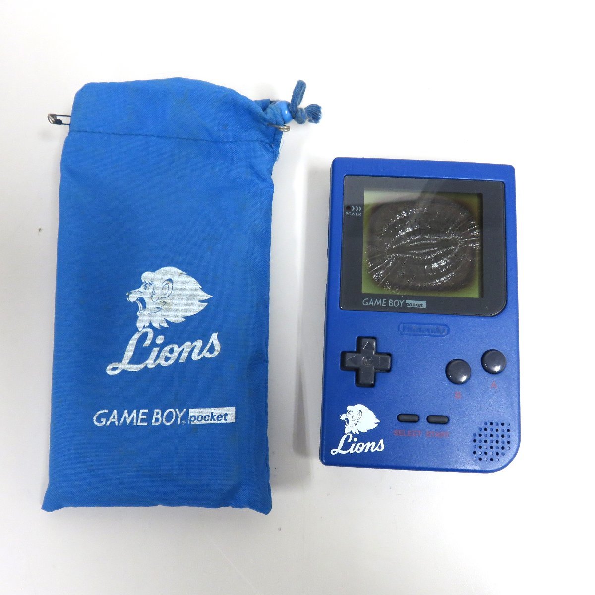 ゲームボーイポケット 本体 限定版ライオンズブルー ポーチ付き 液晶
