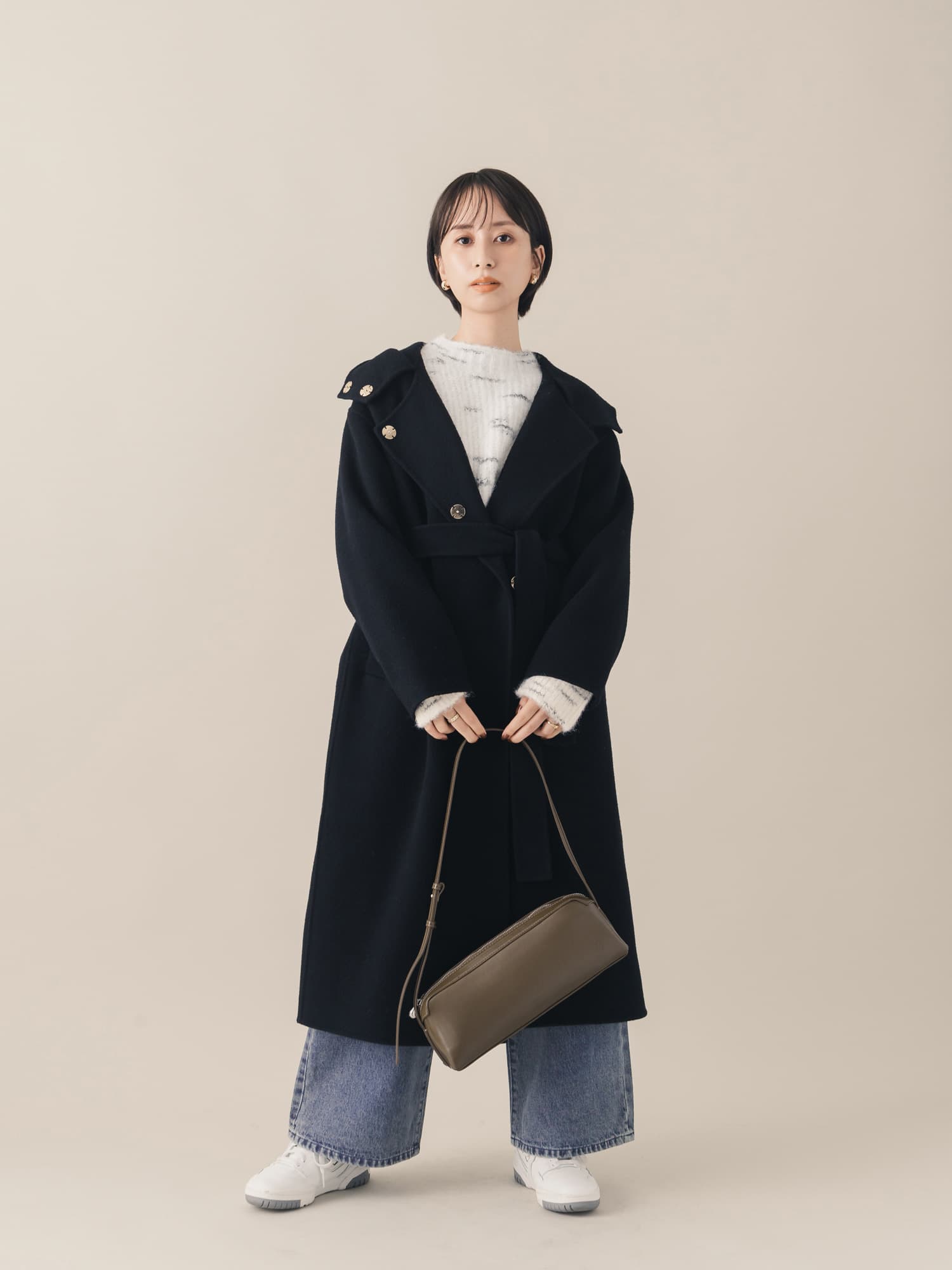 フーディーリバーロングコート | 小柄・低身長女性向けファッション