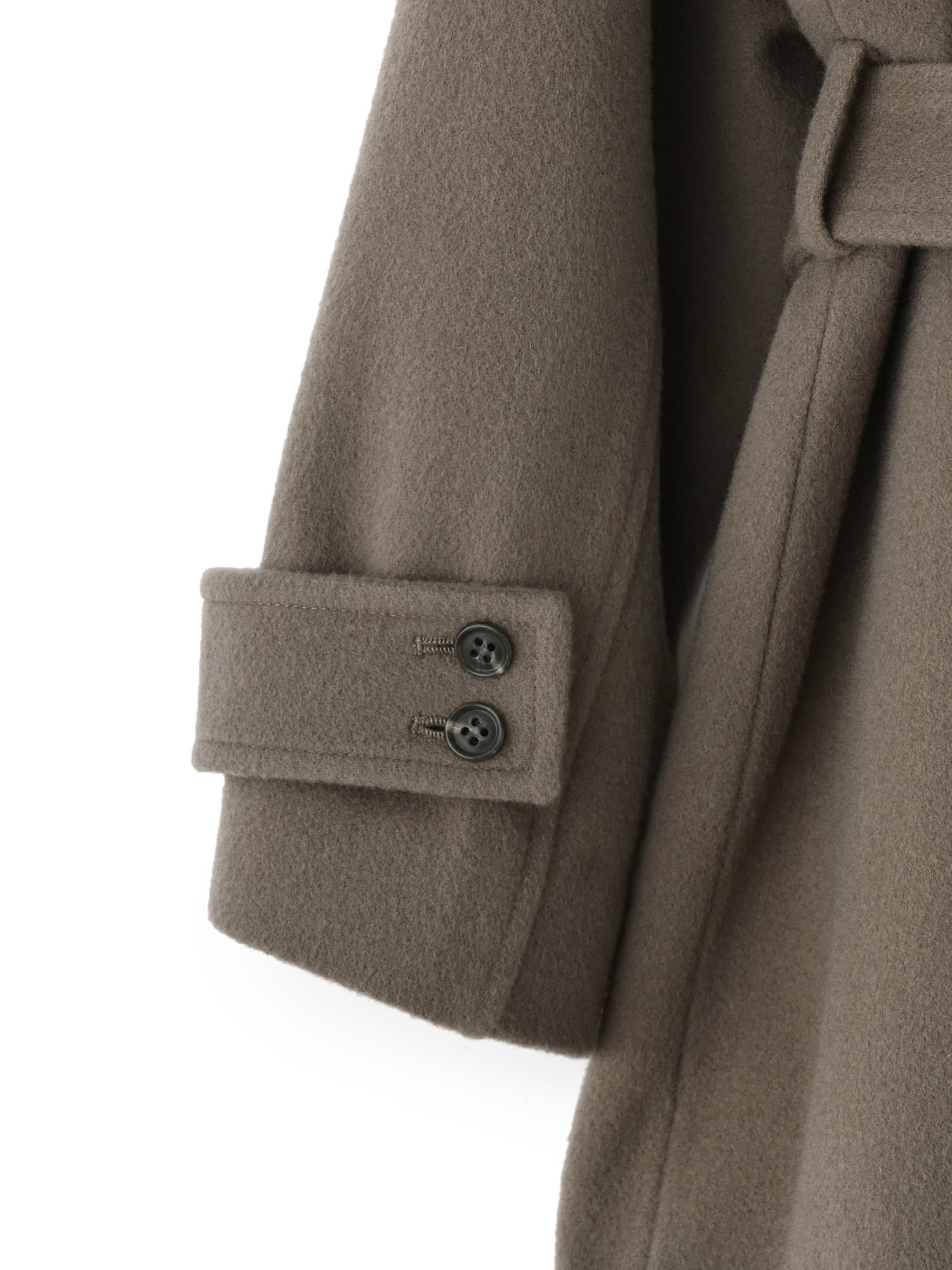 S120スタンドカラーミドル丈ウールコート | 小柄・低身長女性向け