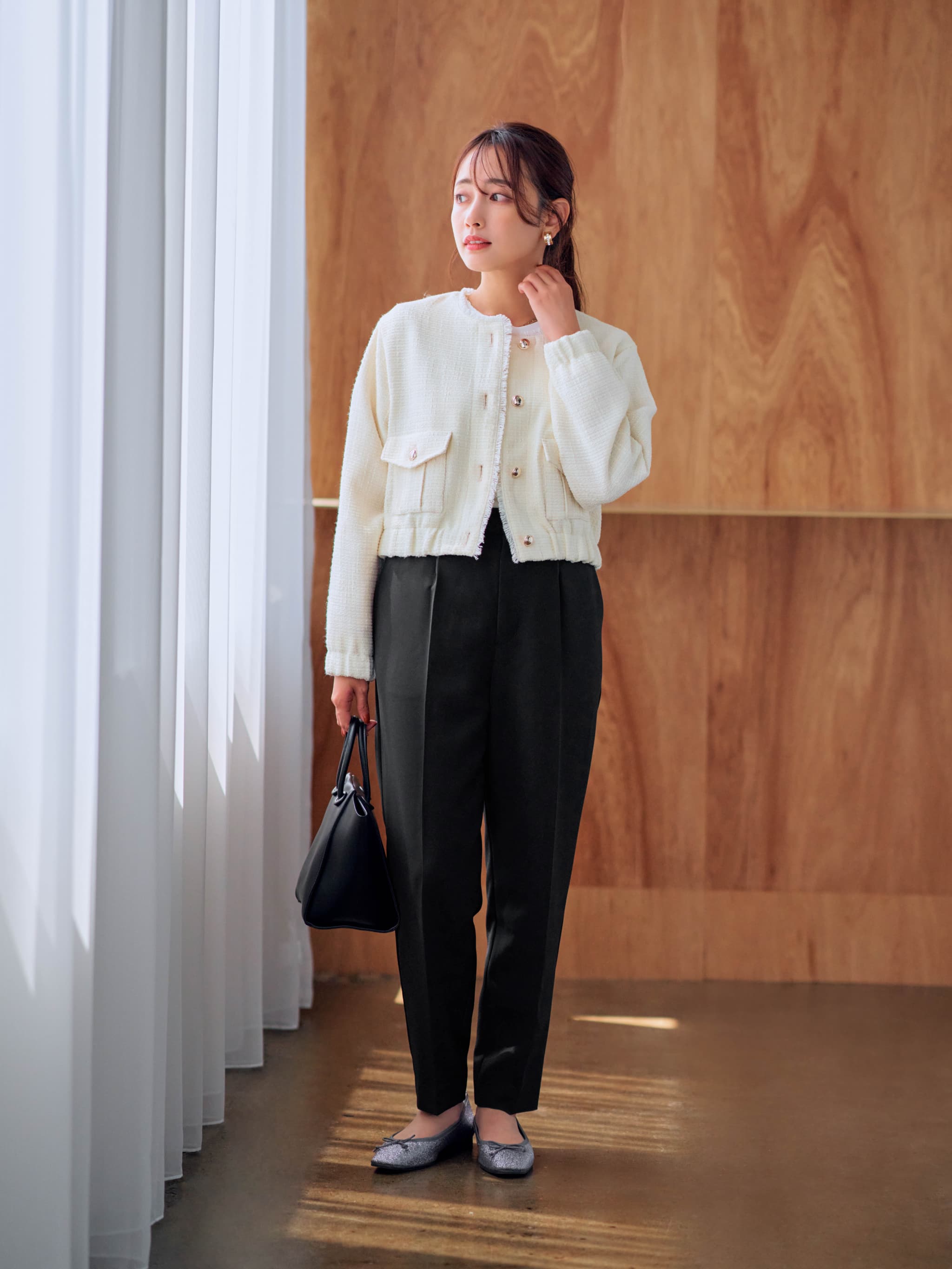 ダブルクロスウォッシャブルテーパードパンツ-short & regular | 小柄