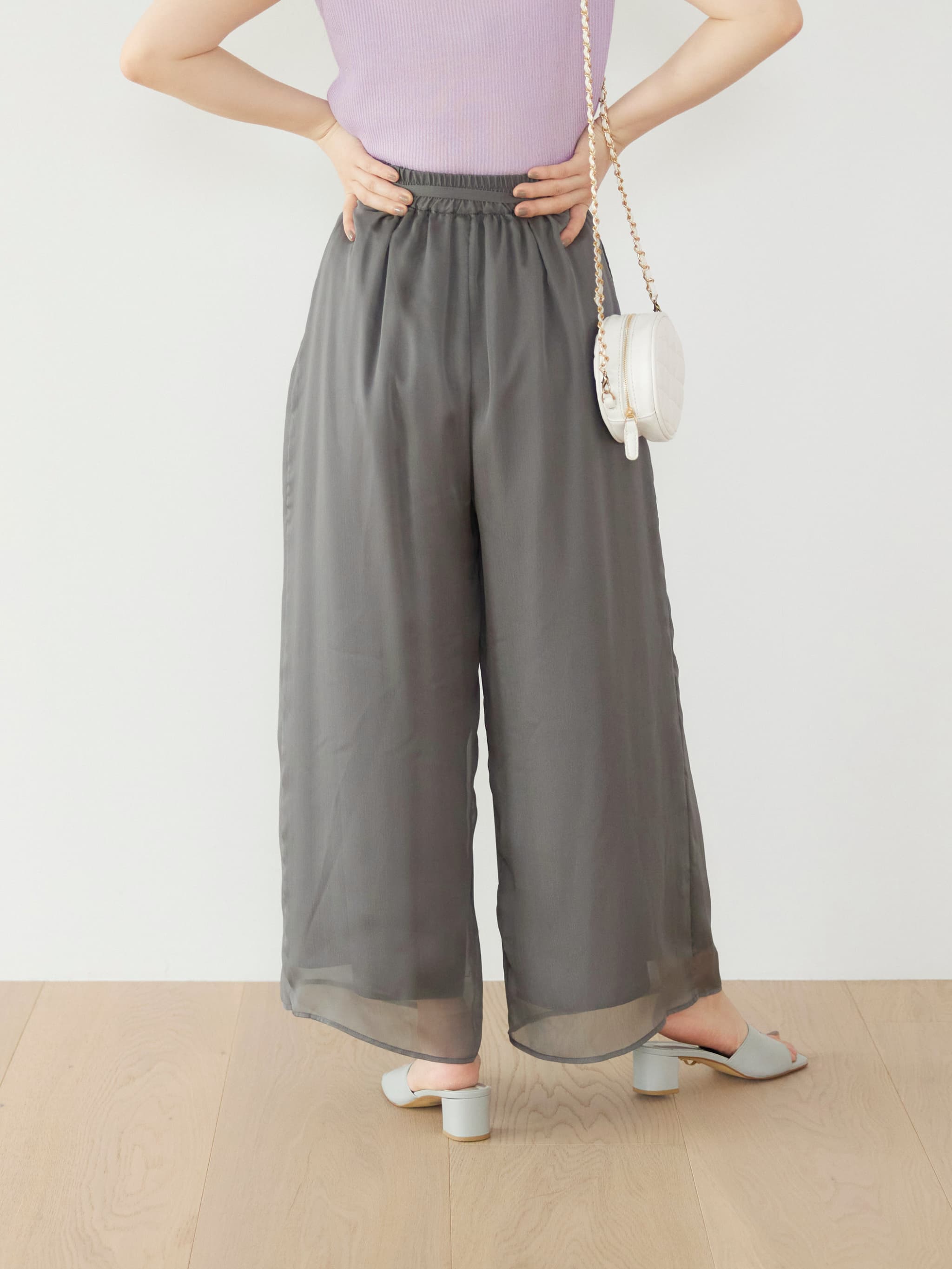 シアータックフレアワイドパンツ-short & regular | 小柄・低身長女性