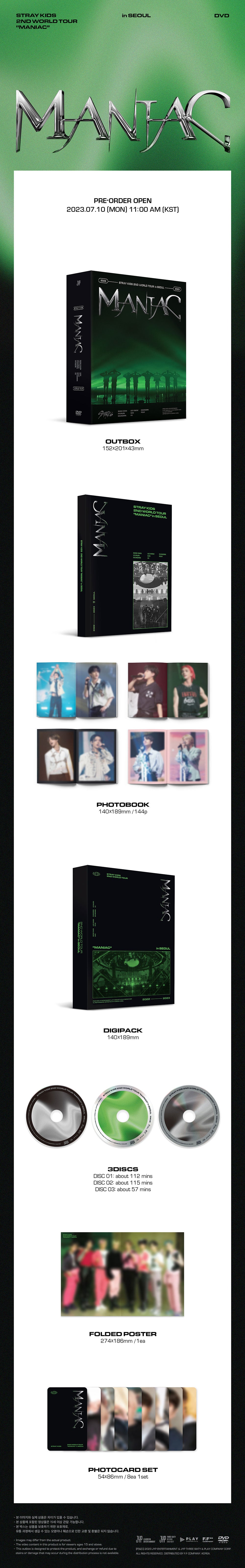 STRAY KIDS - 2ND WORLD TOUR MANIAC IN SEOUL DVD | COKODIVE