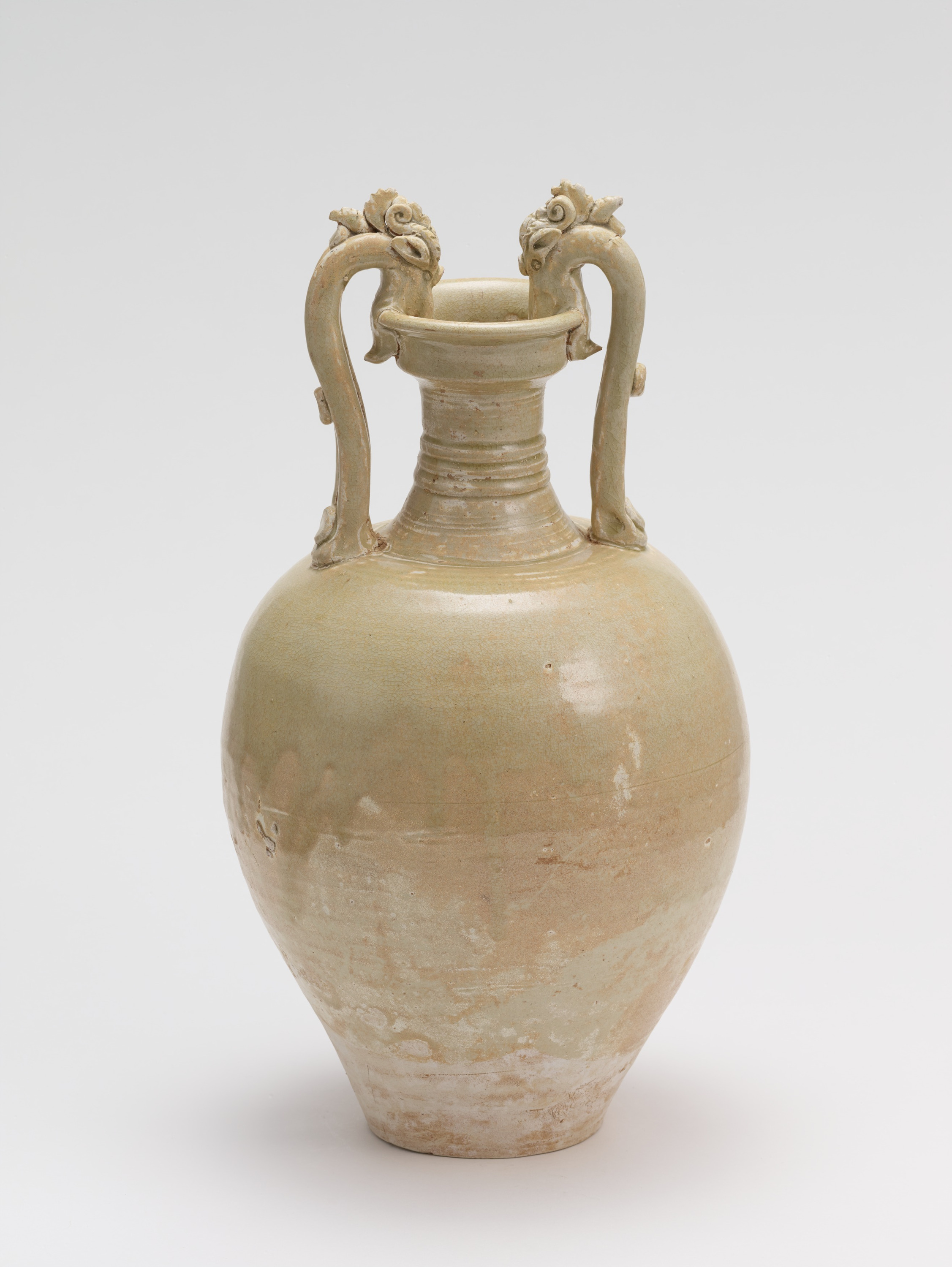 九州国立博物館 | 収蔵品データベース | 白釉龍耳瓶