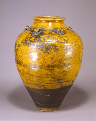 存在感抜群】 古い甕 貯蔵壺 古民具 時代物 陶器 ごげ茶59センチ