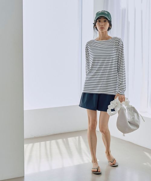 WEB限定】ポーチ付きボーダートップススイムウエア4点セット