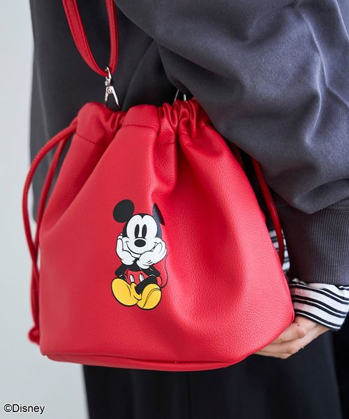 MICKEY（ミッキー）/別注】レザーライク巾着バッグ