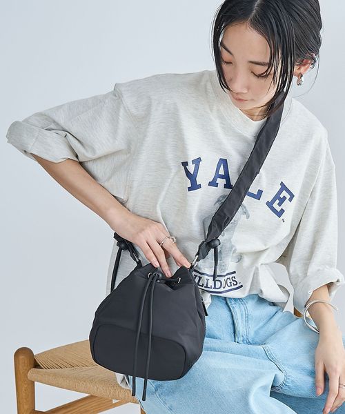 ギャザーハンドル 巾着ショルダーバッグ