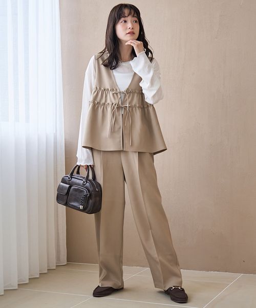 セットアイテム】リネンライク ビスチェセットアップ