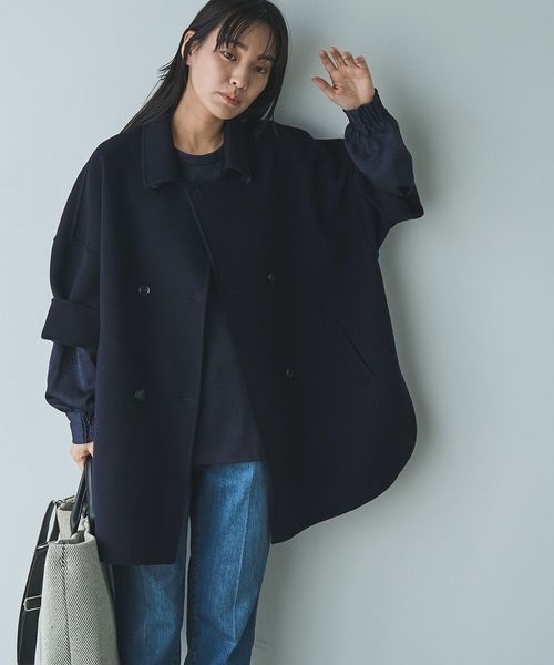 ウールミックスリバーコート