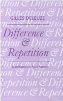 Difference and repetition by Gilles Deleuze | Open Library