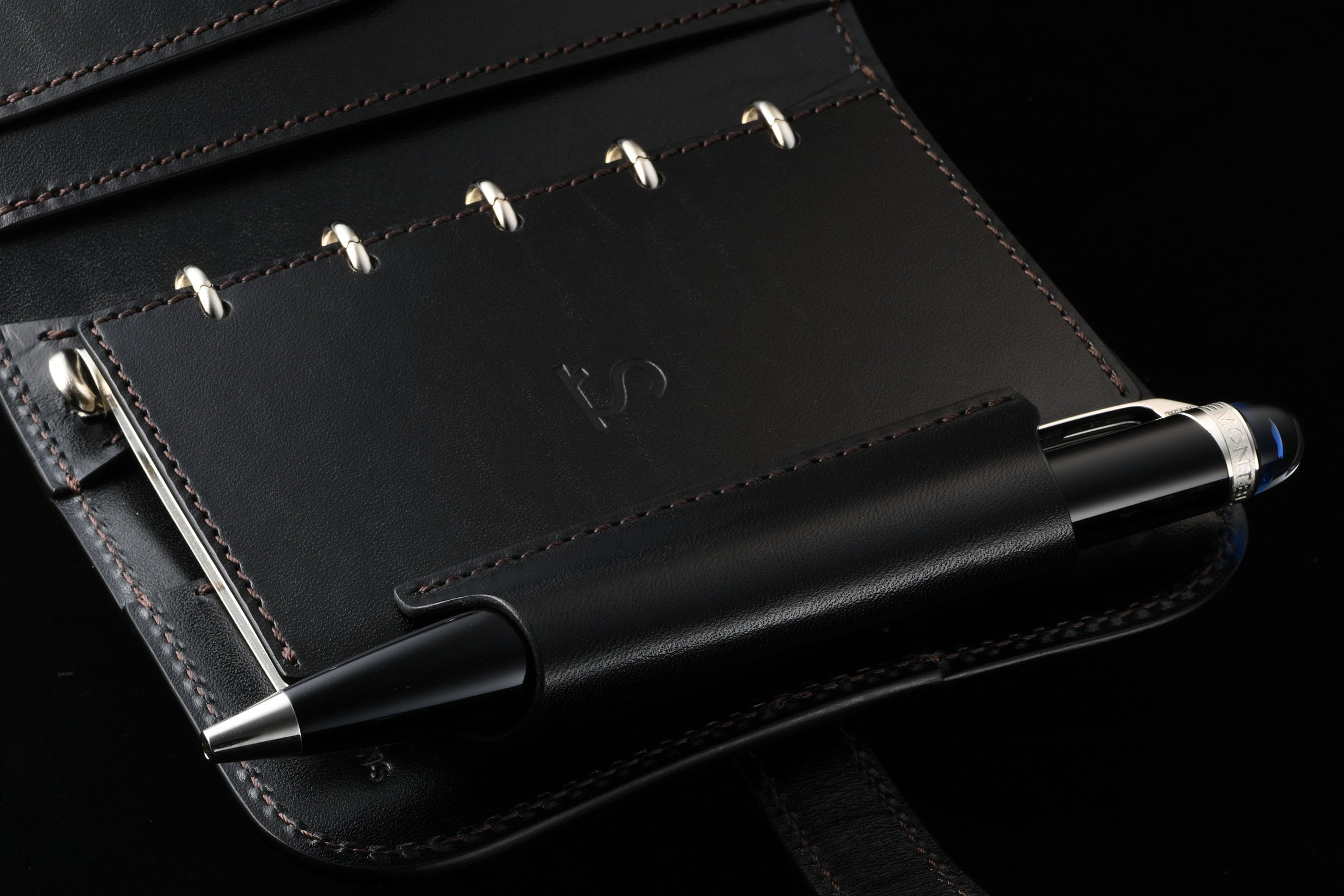 藍染クロコ × サドルプルアップ システム手帳 M5 φ11mm（趣味文