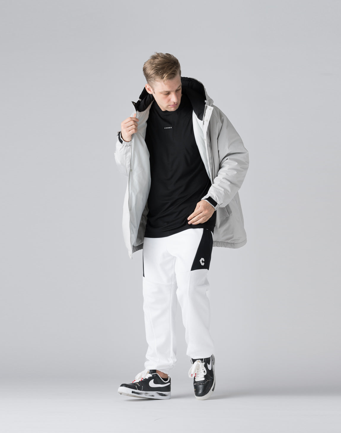 CRONOS Padded hooded jacket【ICE GRAY】