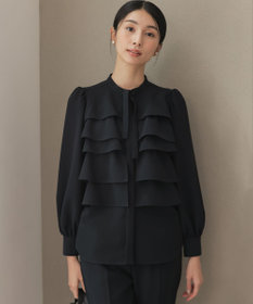 KUMIKYOKU NAVY】コンフォータブルドレープ フリルブラウス / 組曲