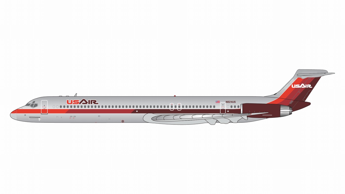 GJUSA1163 GEMINI JETS USAir / USエアー 1980s: triple red/polished