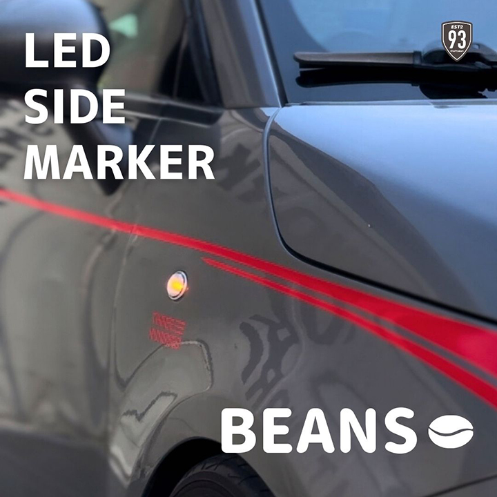 ABARTH500，595，695/FIAT500 LEDサイドマーカーBEANS CLEAR COLOR