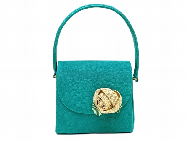 着物 和装 バッグ 五嶋紐飾りのちりめん生地の和装バッグ 振袖