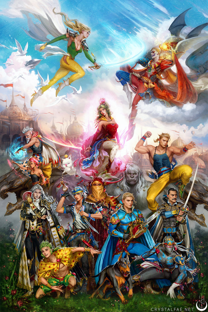 FF6 Final Fantasy 6 Kefka Vs The Returners Art Print 11x17 or