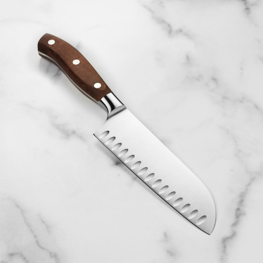 Victorinox Grand Maitre Wood Hollow Edge Santoku Knife - 7
